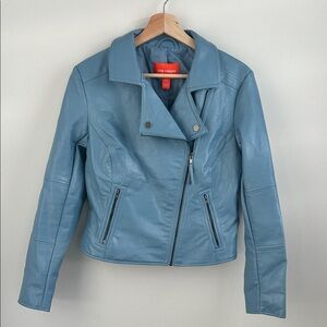 Joe Fresh Sky Blue Leather Jacket